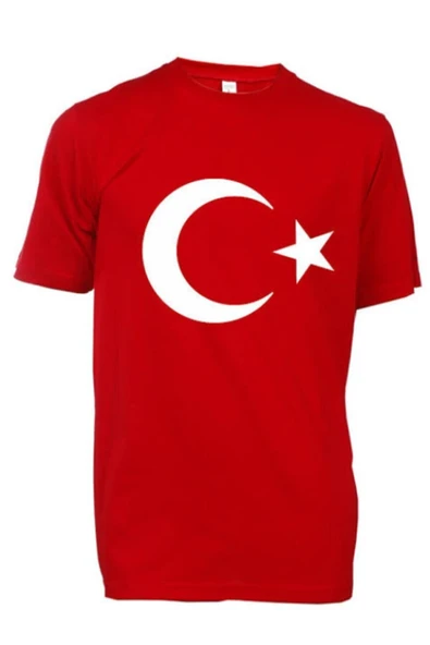 Unisex Kırmızı Ay Yıldız Türk Bayraklı Tişört ürün görseli 1