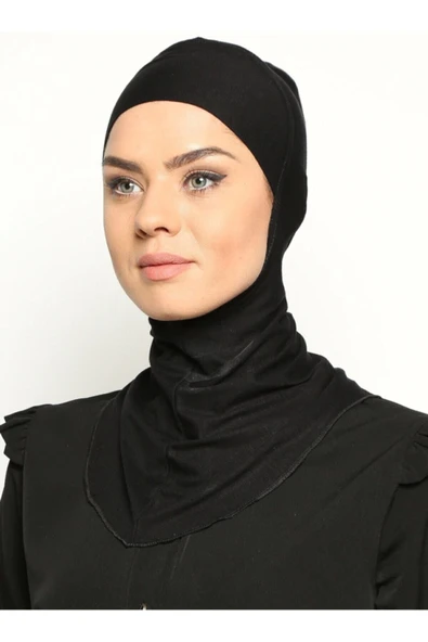 Boyunluklu Hijab Bone - Siyah - ürün görseli 1