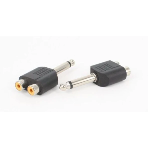 Diyez Müzik 6.3mm Mono(Erkek) - 2 x RCA (Dişi) Çevirici Adaptör ürün görseli 1