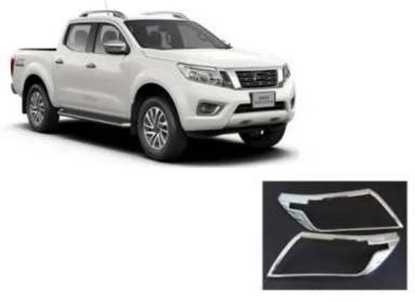 Nissan Navara Uyumlu 2016 Sonrası Ön Far Kaplama ABS (Plastik) Krom ürün görseli 1
