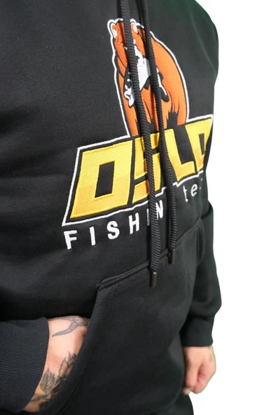 Oslo Bear Siyah Nakışlı Kapüşonlu Sweatshirt - Resim 3