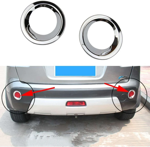 Nissan Qashqai Uyumlu 2006 2009 Arka Reflektör Çerçevesi Krom ürün görseli 1