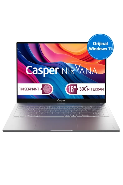 Casper Nirvana S100 300NIT i5-13420H 32GB DDR5 500GB SSD 16" W11H Laptop S100.1342-DV00A-G-F ürün görseli 1