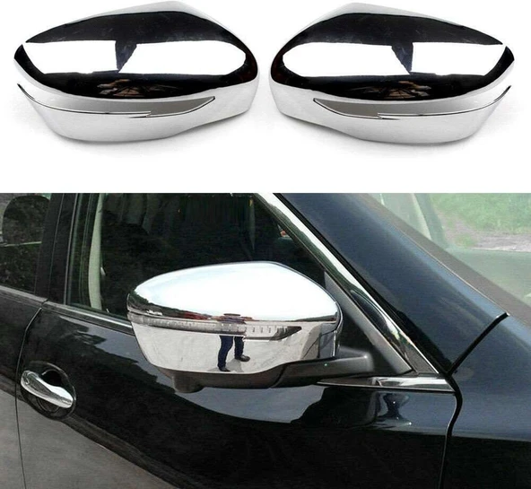 Nissan Qashqai Uyumlu 2014 2020 Ayna Kapağı ABS (Plastik) Krom ürün görseli 1