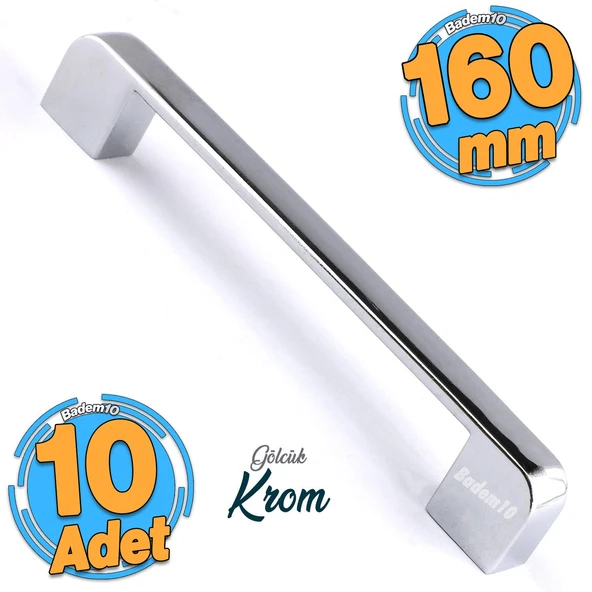 10 Adet Gölcük Oval Mobilya Mutfak Dolap Çekmece Dolabı Kapak Metal Kulpu Kulbu Kulpları Krom 160 Mm ürün görseli 1