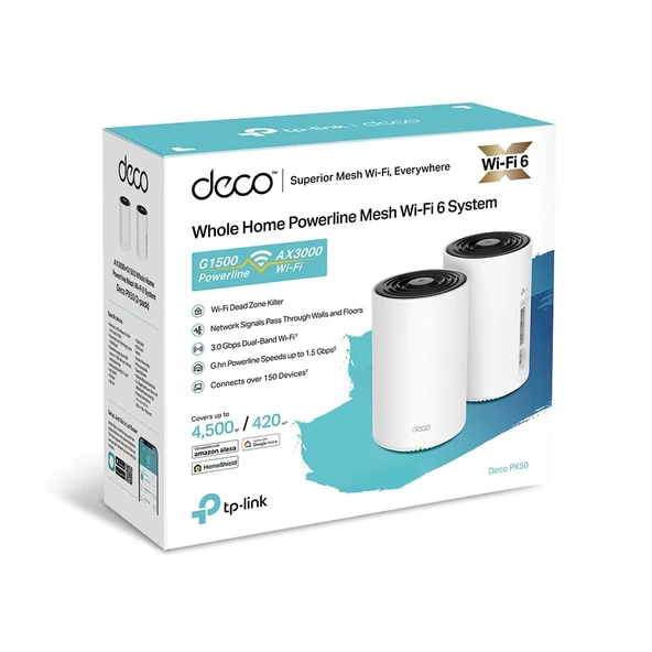 TP-Link Deco PX50 3000 Mbps 2'li Router - Resim 5