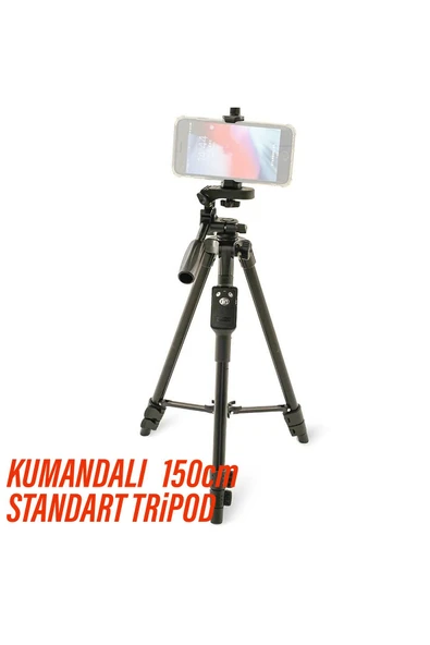 EXENAR  Kumandalı Tripod 3 Ayak Sabitleyici Video Footoğraf Çekim Tripodu 150cm Uzaktan Kumandalı ürün görseli 1
