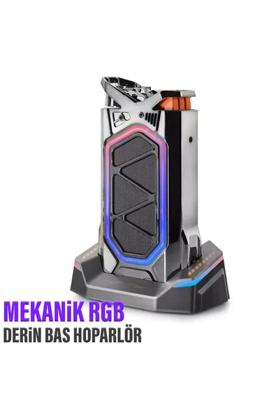 EXENAR  Mekanik Subwoofer Gaming RGB Hoparlör Magnetic Bluetooth Hifi Mega Bass Speaker ürün görseli 1