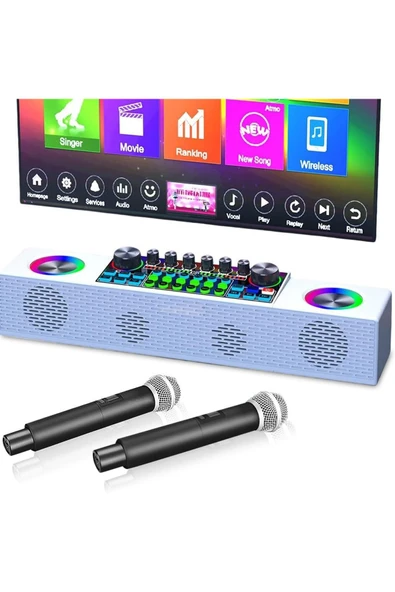 EXENAR  Mini Dj Ses Mikseri Canlı Yayın Ses Kartı Controller Dj Setup Başlangıç Karaoke Çift Mikrofon ürün görseli 1