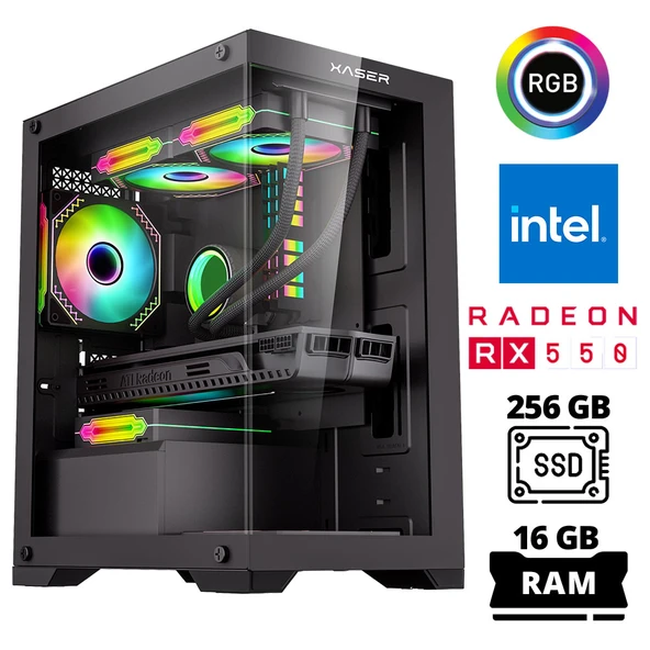 Xaser Xsr1013 i5 7400 16GB Ram 256GB SSD 4GB RX550 Ekran Kartı Oyun Hazır Sistem ürün görseli 1