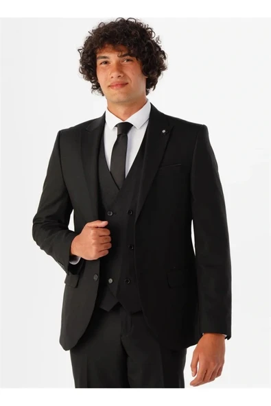 Yelekli Slim Fit Takım Elbise ürün görseli 1