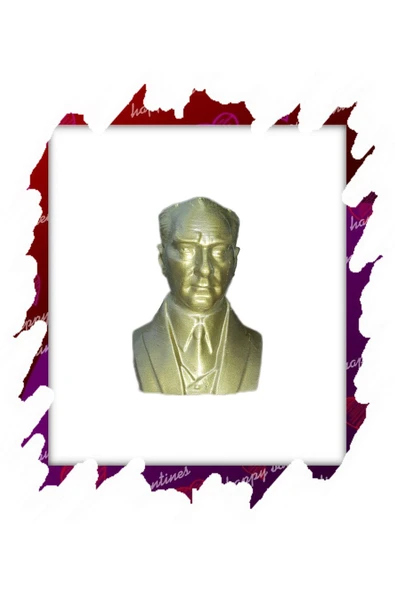 Parlak Gold Plastik Atatürk Heykeli Biblo 10.5x 8.5 cm Özel Tasarım ürün görseli 1