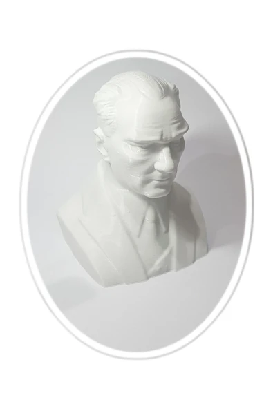 Beyaz Plastik Atatürk Heykeli Biblo 10.5x 8.5 cm Özel Tasarım ürün görseli 1