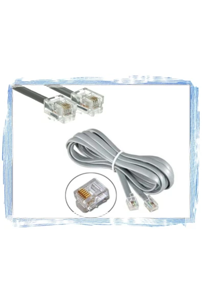 Internet Adsl-Vdsl Modem Rj 11 ve Telefon Hat Bağlantı Kablosu ürün görseli 1