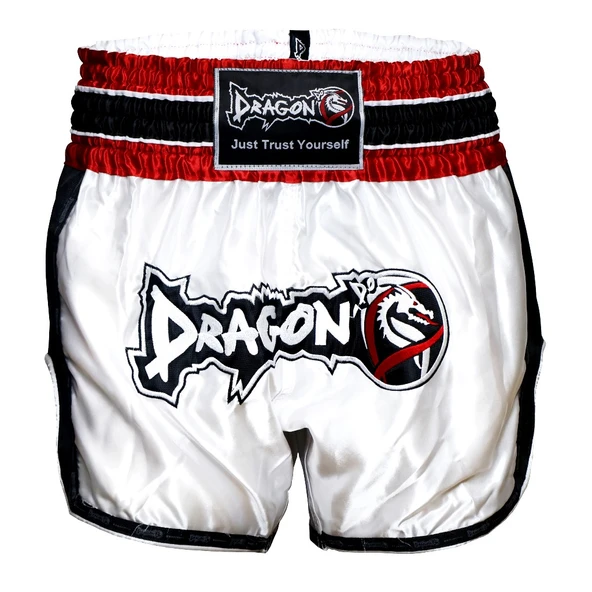 DragonDo MT3075 Retro NEO Kick Boks Şortu Beyaz Muay Thai Şort ürün görseli 1