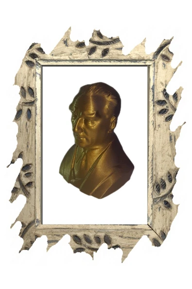 Parlak Gold Plastik Atatürk Heykeli Biblo 8 x 6 cm Özel Tasarım ürün görseli 1