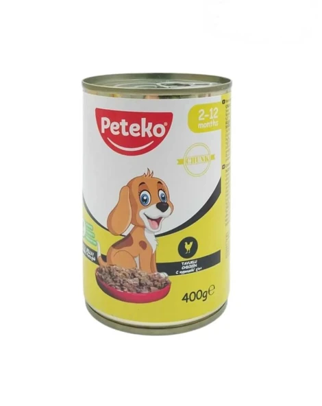 Peteko Chunk in Jelly Puppy Tavuklu Yavru Köpek Konserve 400Gr ürün görseli 1