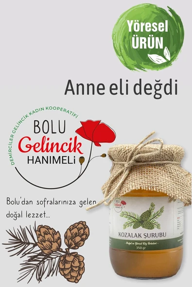 Bolu Gelincik Hanımeli Kozalak Şurubu 350 gr ürün görseli 1