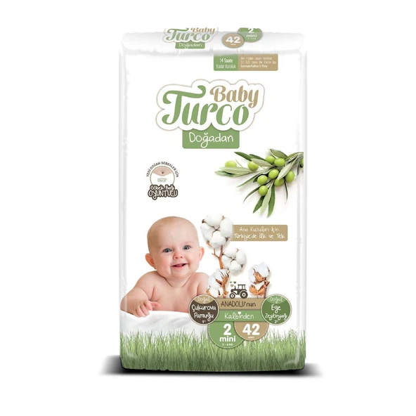 Baby Turco Doğadan 2 Numara Mini 42'li Bebek Bezi ürün görseli 1