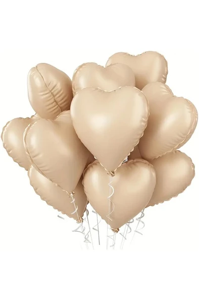 Beysüs Ten Rengi Pudra Retro Kalp Folyo Balon 18 inç 5 Adet ürün görseli 1