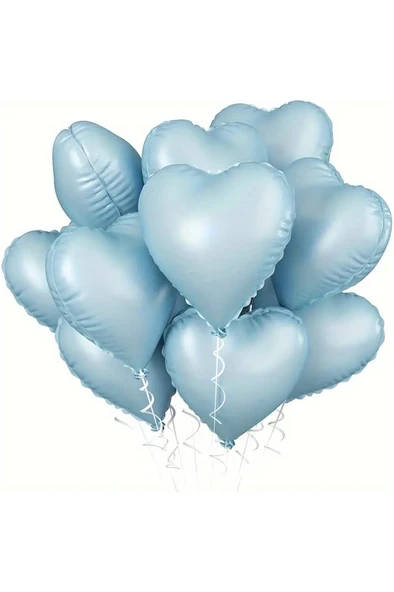 Beysüs Mavi Retro Kalp Folyo Balon 18 inç 5 Adet ürün görseli 1