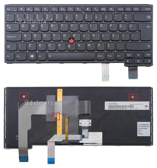 Lenovo ThinkPad 20FY0002US, 20EL000HTX Notebook Klavyesi (Siyah TR) ışıklı ürün görseli 1