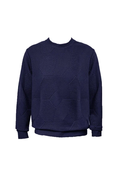 Süvari Bol Kesim O Yaka Kapitone Etnik Desenli Lacivert Sweatshirt ürün görseli 1