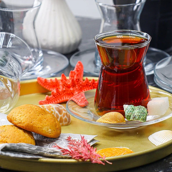 Paşabahçe İrem 6 lı Çay Seti - 132 cc Bardak ve Tabak Takımı 96354 ürün görseli 1