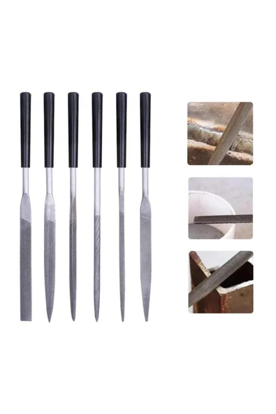 Hobi Ege Seti 6 Parça Mini Eğe İğne Model Demir Metal Törpü Eğe 18 Cm Metal Elmas İğne Seti ürün görseli 1