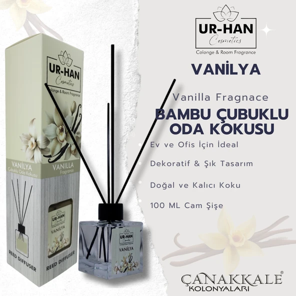 VANİLYA Bambu Çubuklu Oda Kokusu 100 ML Cam Şişe ürün görseli 1