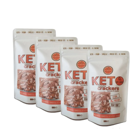 Blendfood Domatesli ve Çekirdekli Ketojenik Kraker (60 gr x 4 Adet) ürün görseli 1