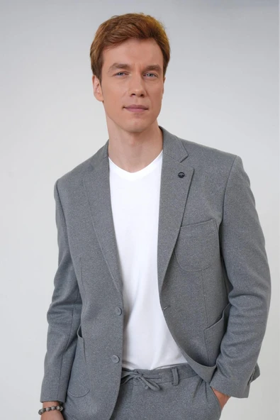 Slimfit Düz Takım Elbise - Resim 3
