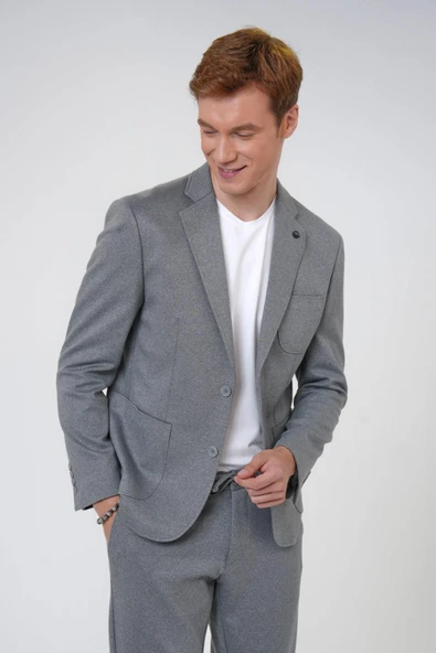 Slimfit Düz Takım Elbise - Resim 2