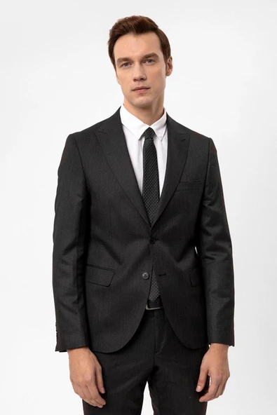 Slimfit Armürlü Takım Elbise - Resim 2