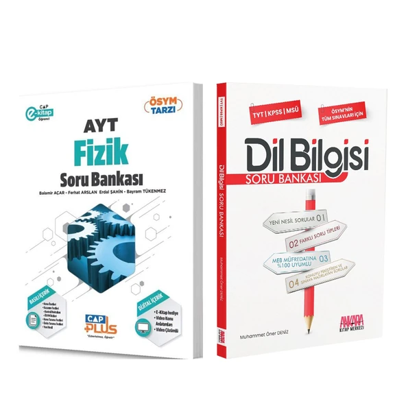 Çap Yayınları AYT Fizik ve AKM Dil Bilgisi Soru Bankası Seti 2 Kitap ürün görseli 1
