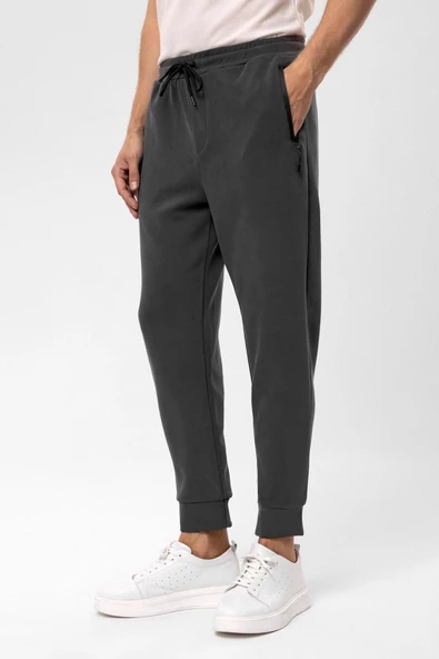 Slim Kalıp Düz Jogger Pantolon - Resim 5