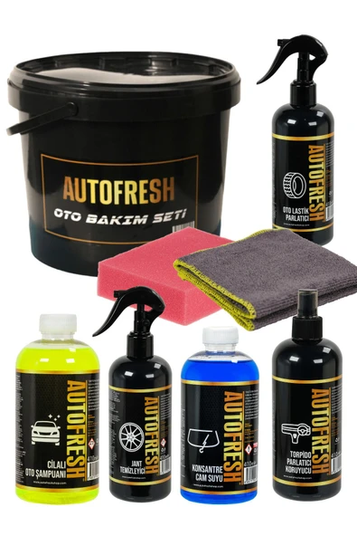 AutoFresh Oto Yıkama Seti Jant Temizleyici Torpido Parlatıcı Lastik Parlatıcı Şampuan Camsuyu ürün görseli 1