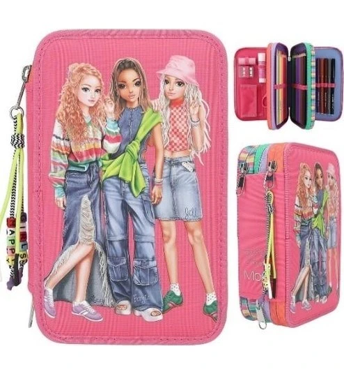 3 Katlı Pembe Kızlar Dolu Kalem Kutu ürün görseli 1
