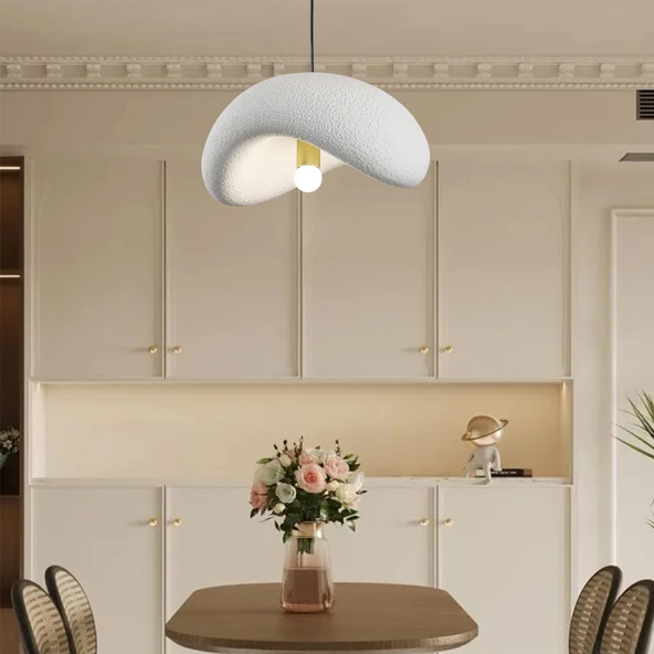 Apliqa Voliny Tekli Beyaz Beton Modern Sarkıt Oturma Odası Salon Sarkıt Avize ürün görseli 1