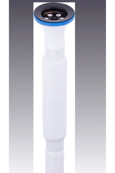 Siyah Lavabo Sifonu Siyah Lavabo Süzgeci Hortum Dahil Komple Set Sifon ürün görseli 1