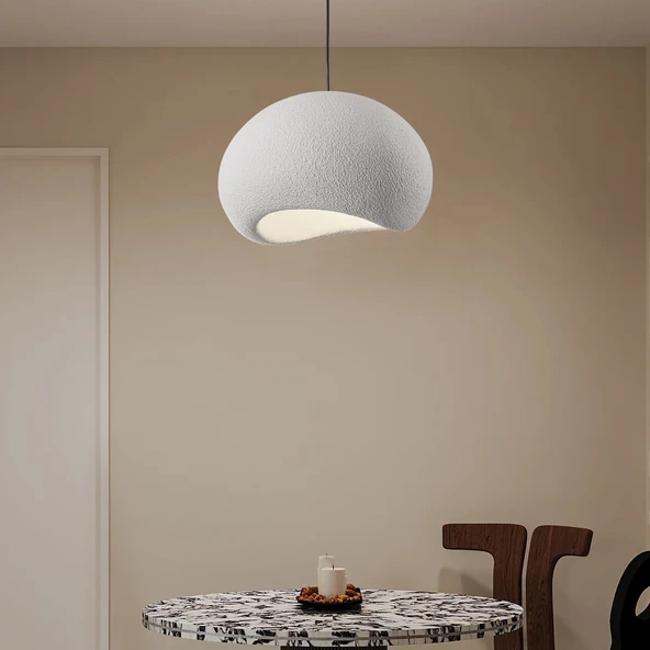 Tretan Tekli Beyaz Beton Modern Sarkıt Oturma Odası Salon Sarkıt Avize ürün görseli 1