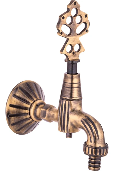 Antik Gold Kurna Musluğu Hortum Bağlama Aparatlı Hamam Musluğu Antik Eskitme ürün görseli 1