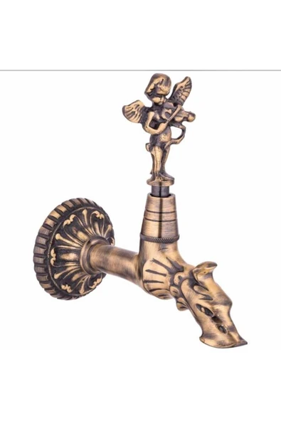 Kurna Musluğu Hamam Musluğu Antik Renk Premium Melek Tasarım Komple Pirinç ürün görseli 1