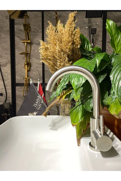 Inox Lavabo Bataryası Leke Ve Kireç Bırakmayan Özel Renk Musluk Banyo Bataryası ürün görseli 1