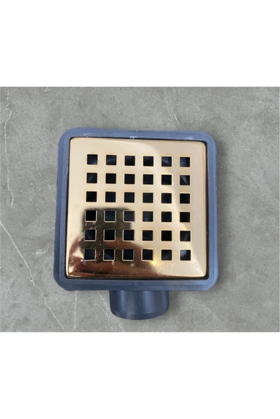 Gold Banyo Gider Süzgeci 10*10 Pirinc Banyo Gideri Gold Renk Koku Giderici ürün görseli 1