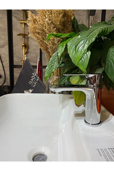 Lavabo Bataryası Gümüş Banyo Lavabo Musluğu Modern Tasarım 5 Yıl Garantili Lavabo Armatür ürün görseli 1