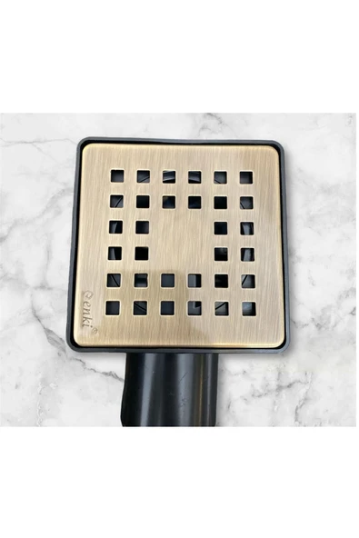 Antik Gold Banyo Yer Süzgeci 10*10 Banyo Gideri Antik Gold Renk Pirinç ürün görseli 1