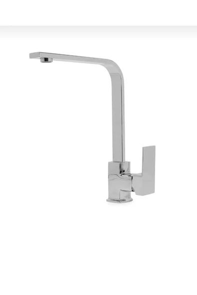 Mutfak Bataryası Kare Modern Evye Musluğu Silver Gümüş Mutfak Armatür ürün görseli 1