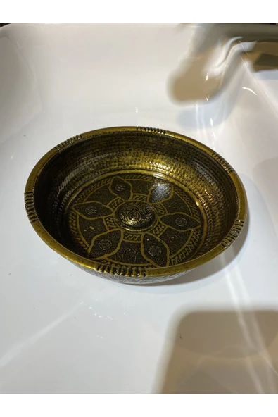 Hamam Tası Antik Kurna Tası İşlemeli Motifli Eskitme Hamam Tası ürün görseli 1