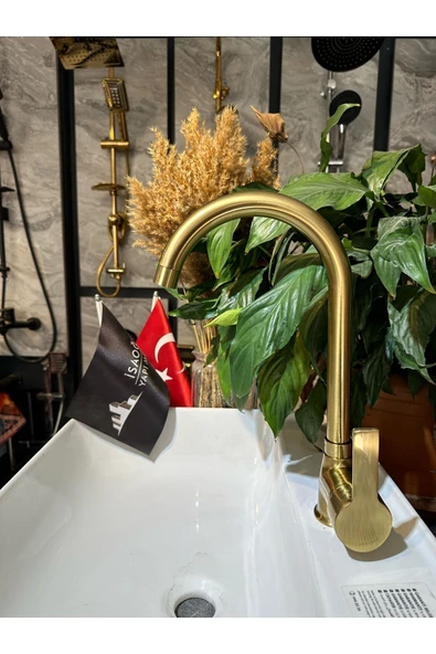 Mat Gold Evye Bataryası  Mat Altın Musluk Armatür ürün görseli 1